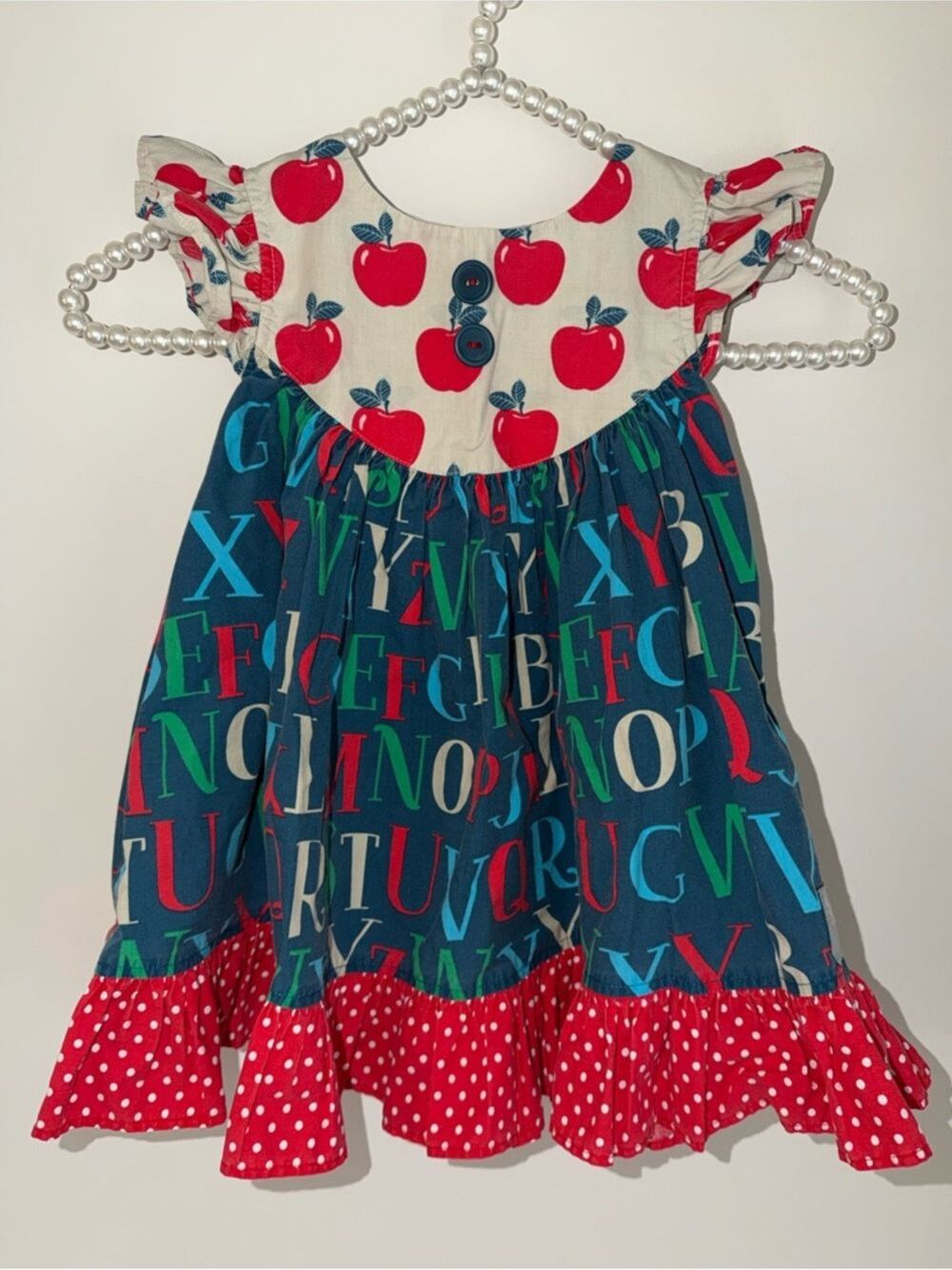 Eleanor Rose Size 2 Alphabet & Apple School Themed cotton blend Dress - so cute!